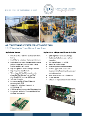 CAB AIR CON INVERTER FOR LOCOMOTIVES