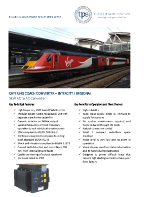 CATERING CONVERTER FOR INTERCITY & REGIONAL